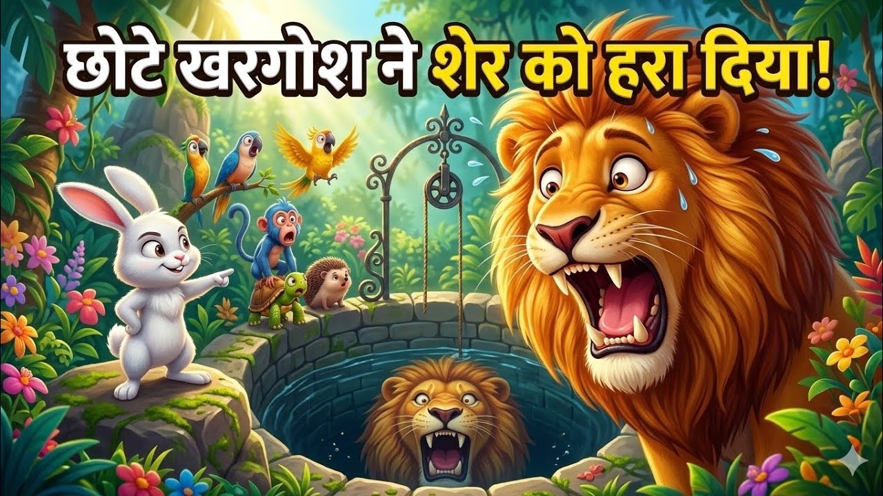 घमंडी शेर और समझदार खरगोश | Hindi Moral Story for Kids | Panchatantra Story | Bedtime Story