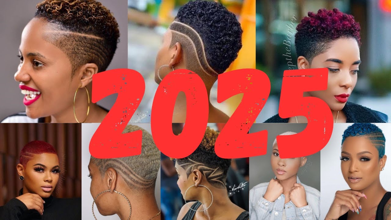 Trending 2025 black hairstyles stylish pixie cut/short hair/dyed natural hair/Pinterest inspo