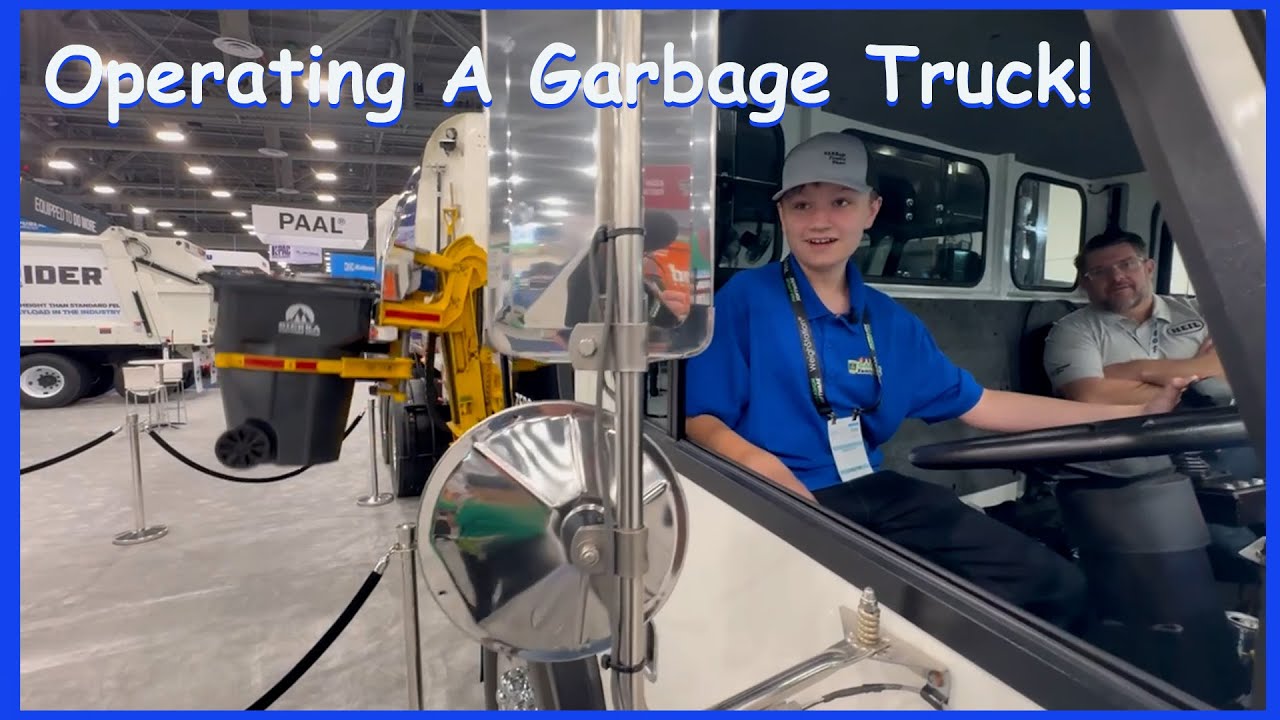 Roman Operates Fully Electric Garbage Truck - Heil RevAMP! #wasteexpo #garbagetruck #sustainability