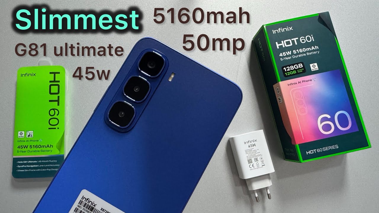 Slimmest New Design | infinix Hot 60i Blue Colour unboxing | Helio G81 ultimate |