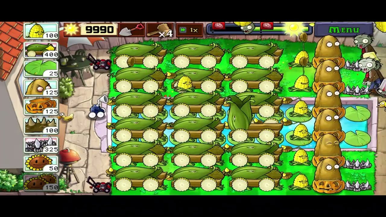 PLANT VS ZOMBIES SURVIVAL ENDLESS GAMEPLAY (NO COOLDOWN)