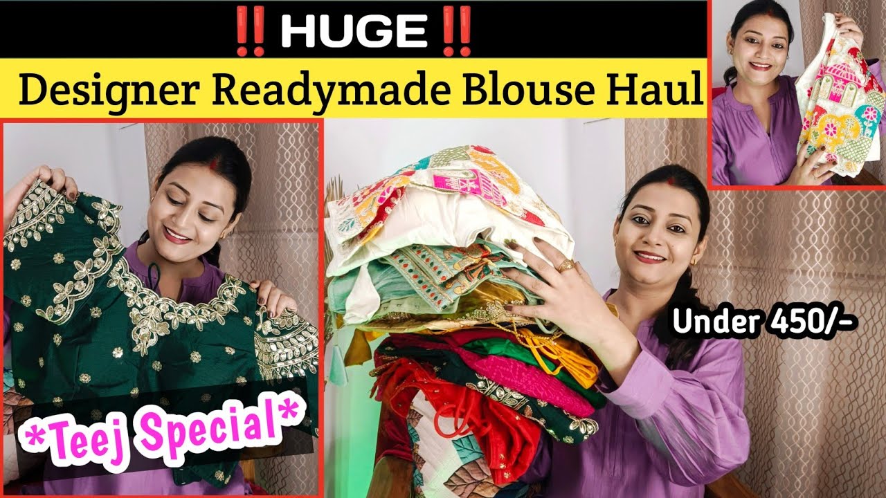 Meesho Readymade Blouse Haul under 450/-🤩Teej Special Blouse Haul✅ Designer Partywear Blouse💕Meesho