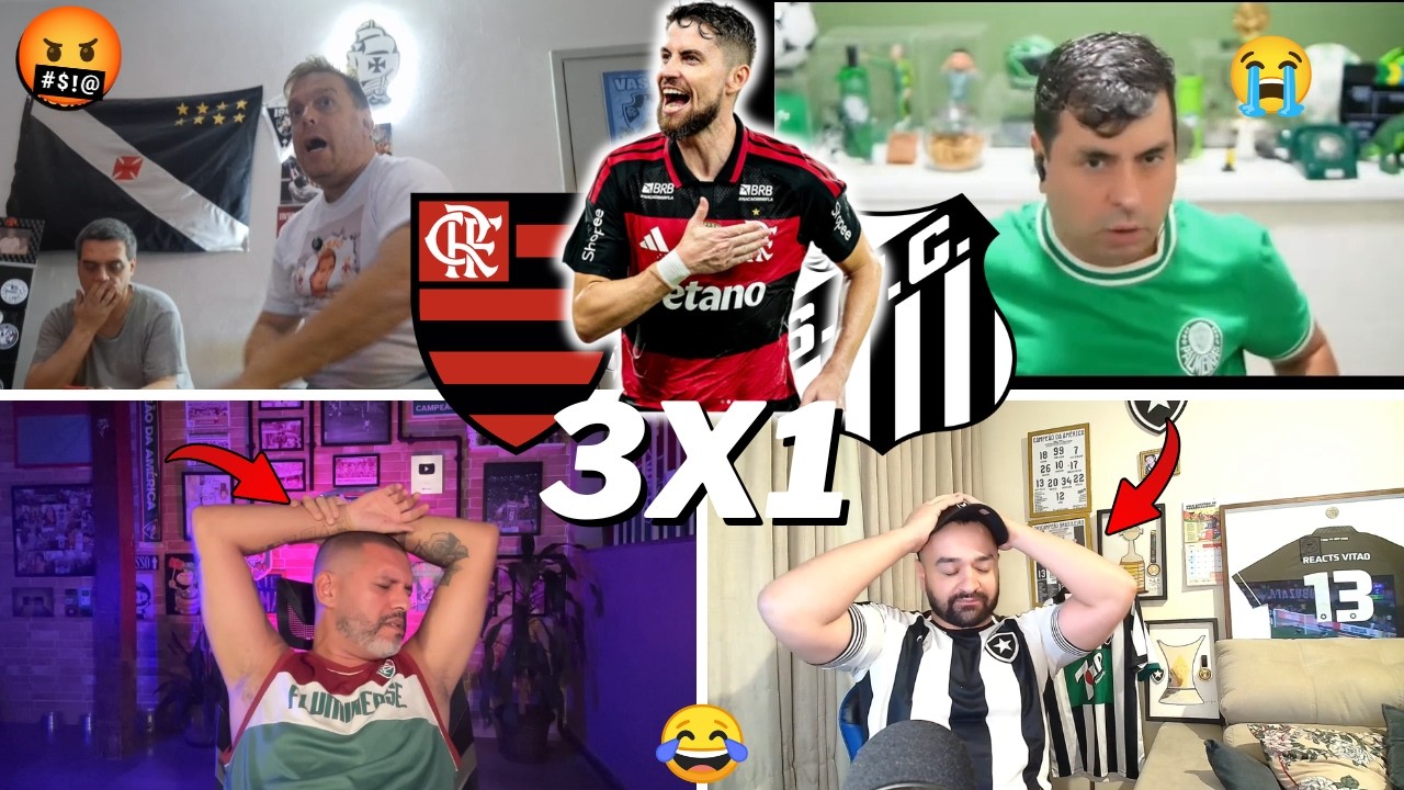 REA&Ccedil;&Otilde;ES DOS RIVAIS SECANDO O MENG&Atilde;O | FLAMENGO 3 X 1 SANTOS | BRASILEIR&Atilde;O 2026- VAMOS RIR  KKKKK