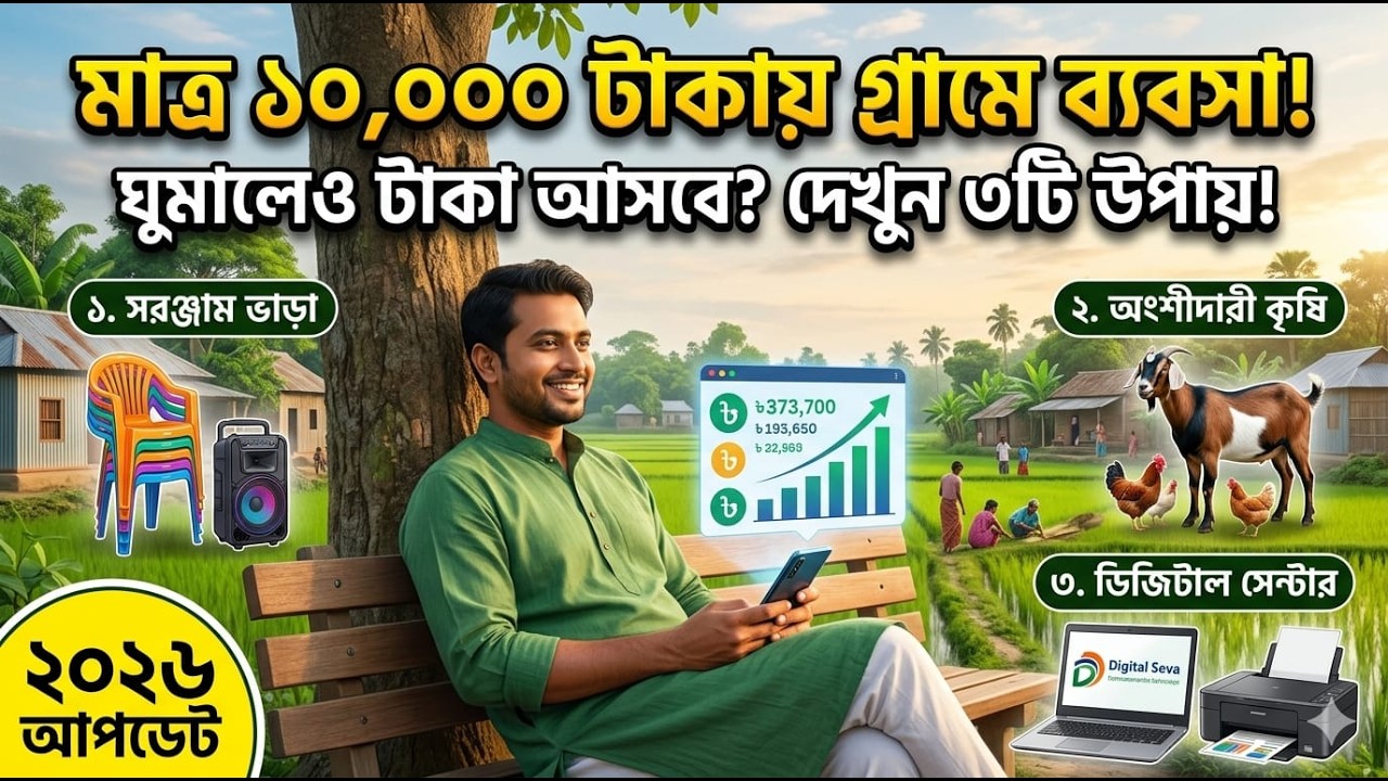 মাত্র ১০ হাজার টাকায় গ্রামের সেরা ৩টি প্যাসিভ ইনকাম ব্যবসা | ঘুমিয়ে আয় করার উপায় ২০২৬!