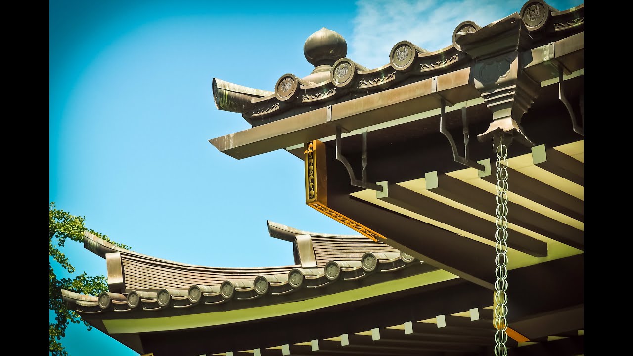 4K video Beautiful temple with Relaxing Music , Calming , Meditation, Massage Music