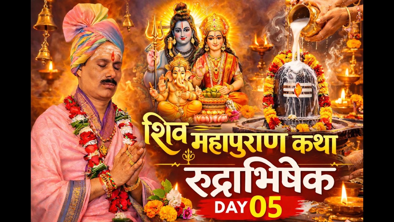 Live🔴श्री रुद्राभिषेक - श्री शिवमहापुराण कथा - कथा व्यास पण्डित मनोज शुक्ला जी