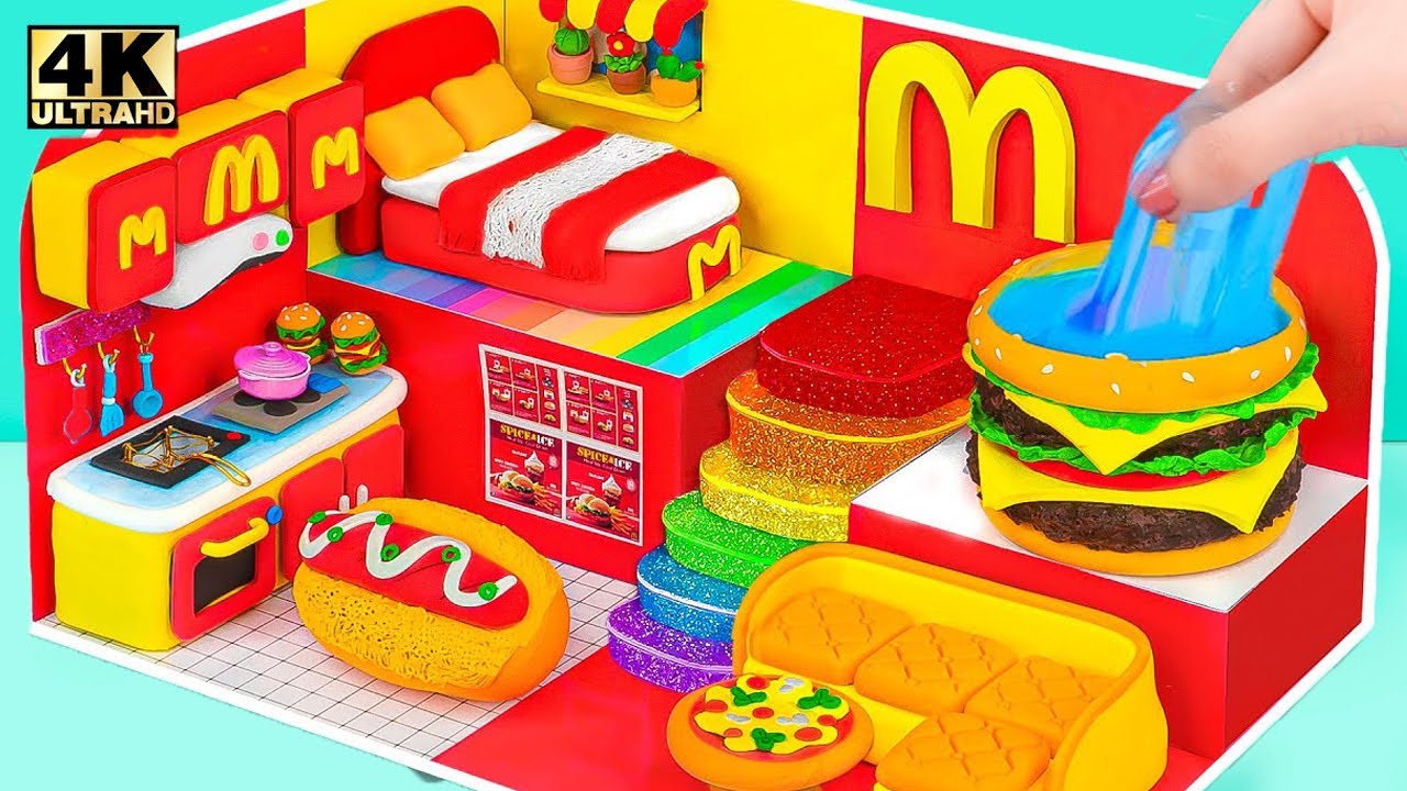 12+ DIY Miniature House Compilation ❤️ Build McDonalds Miniature House from Cardboard, Polymer Clay