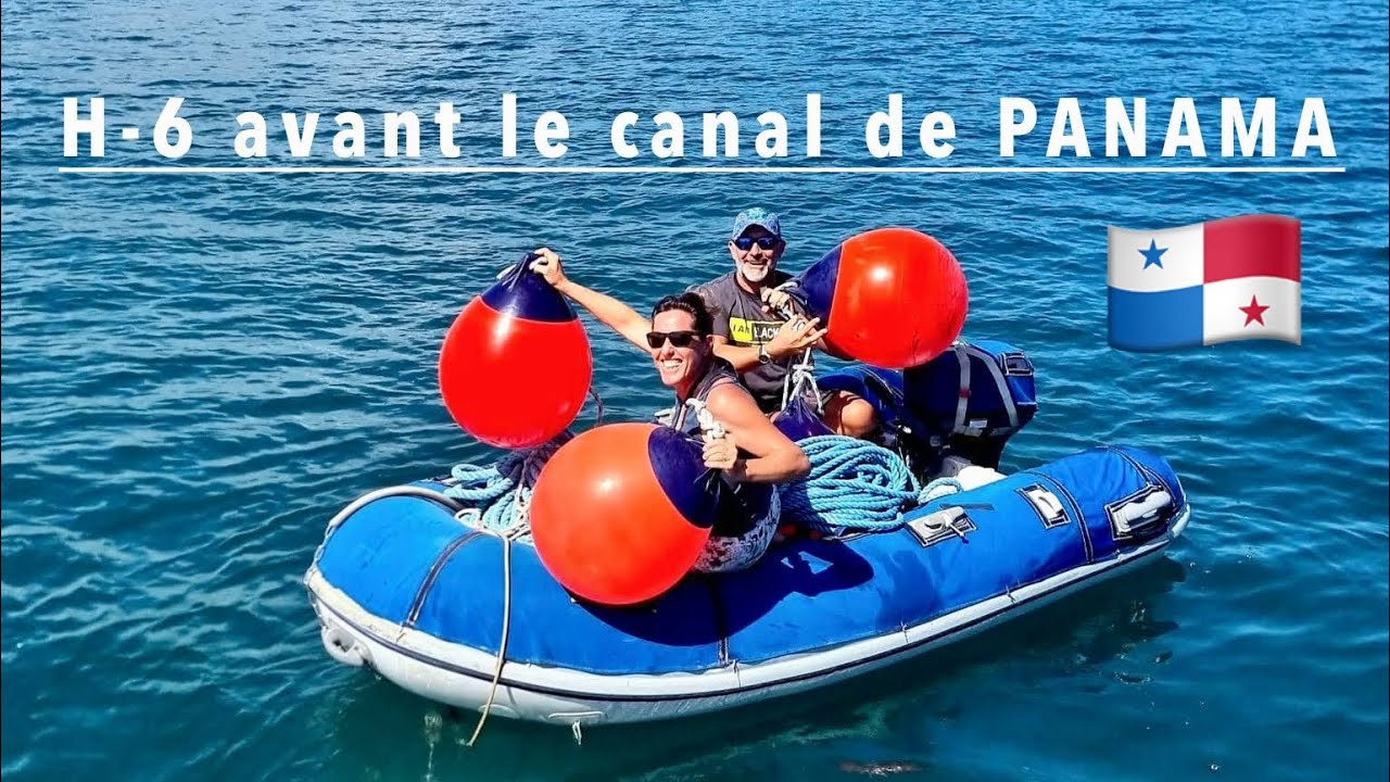 Préparatifs pour le passage du canal de Panama. Aussières, bouées, protection des panneaux solaires.