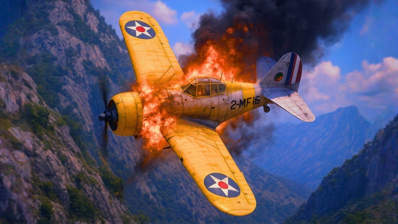 War Plane Crash 🔥 | Yellow US Aircraft Explosion | Realistic Dogfight Cinematic