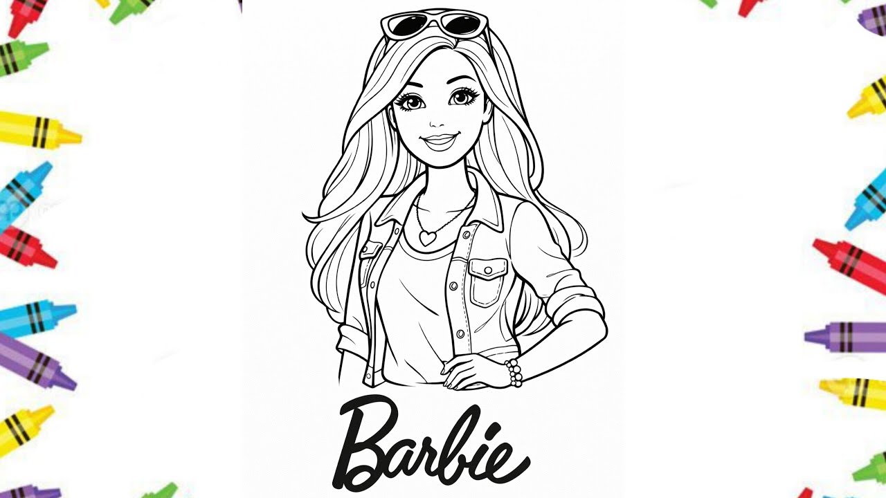 Barbie Face Coloring 🎀 | Clean & Cute Coloring Illustration|coloring with me|coloring book 