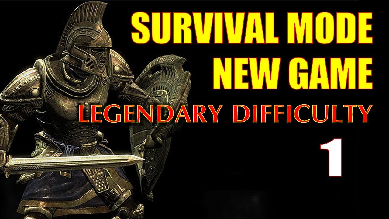 Skyrim SURVIVAL MODE Walkthrough Legendary Part 1 - One Gun, Zero Start Challenge Run (1H Build)