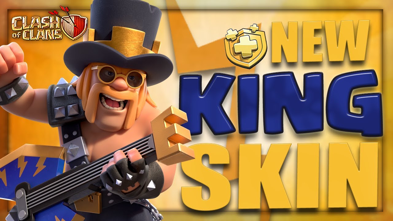 Rock n Roll PARTY KING! Preview the NEW August Gold Pass Hero Skin for Clash of Clans!!!