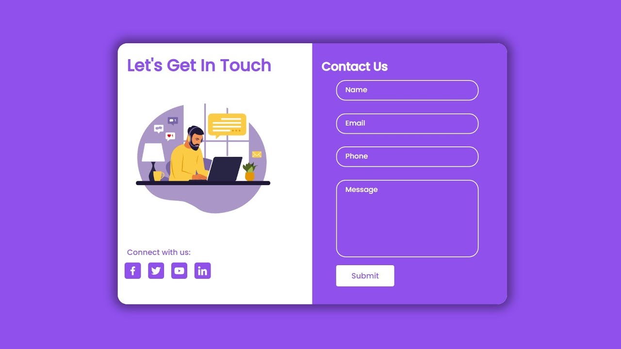 Responsive Contact Us Form Using HTML & CSS