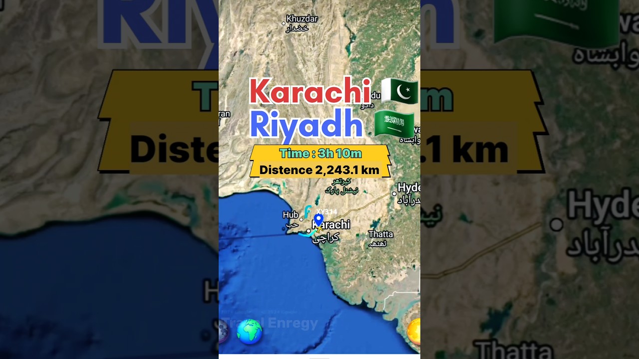 Karachi 🇵🇰 to Riyadh 🇸🇦 pakistan-Saudi Arabia flight Route #travelmap #travel #flightroute