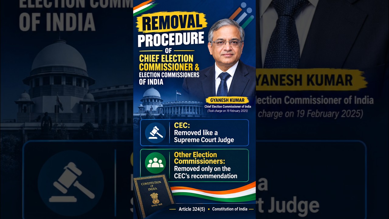Procedure of removal of CEC...#youtube #cec #electioncommission #shorts