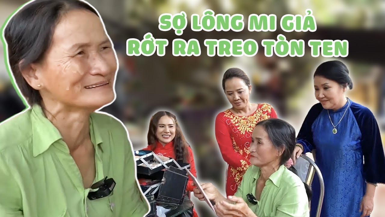 Mẹ Tính lần đầu makeup lộng lẫy, sợ rớt lông mi giả và thử áo dài siêu đẹp 😂😂
