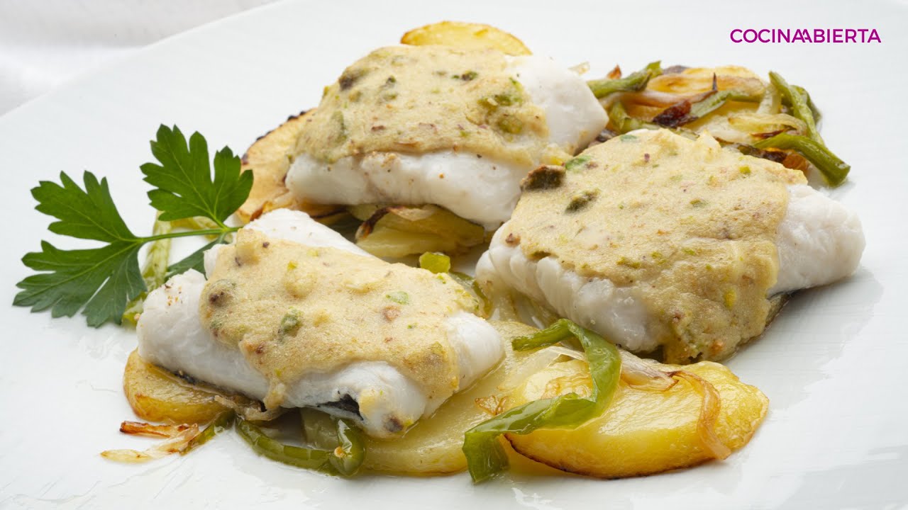 Merluza al horno con patatas y crujiente de pistacho con Karlos Arguiñano