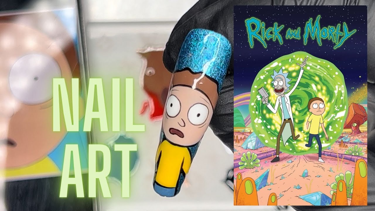 Hand Painted Nail art: Morty