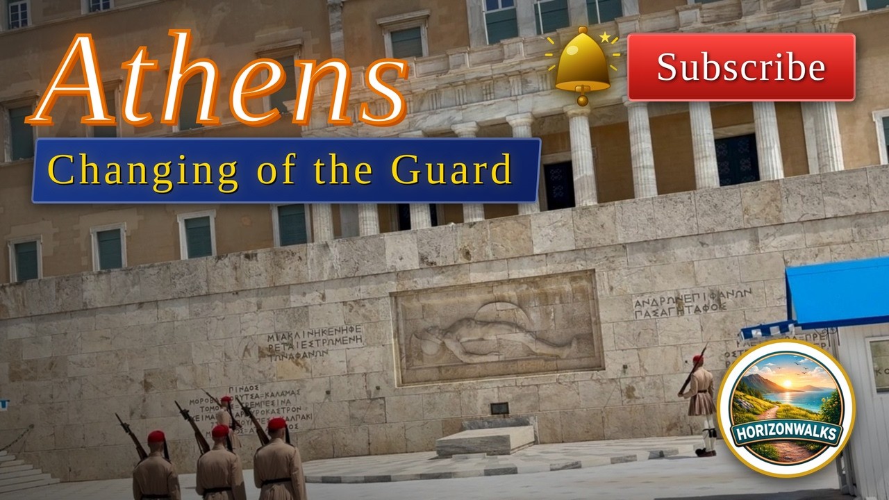 Athens - Changing of the guard ceremony - National Garden walk