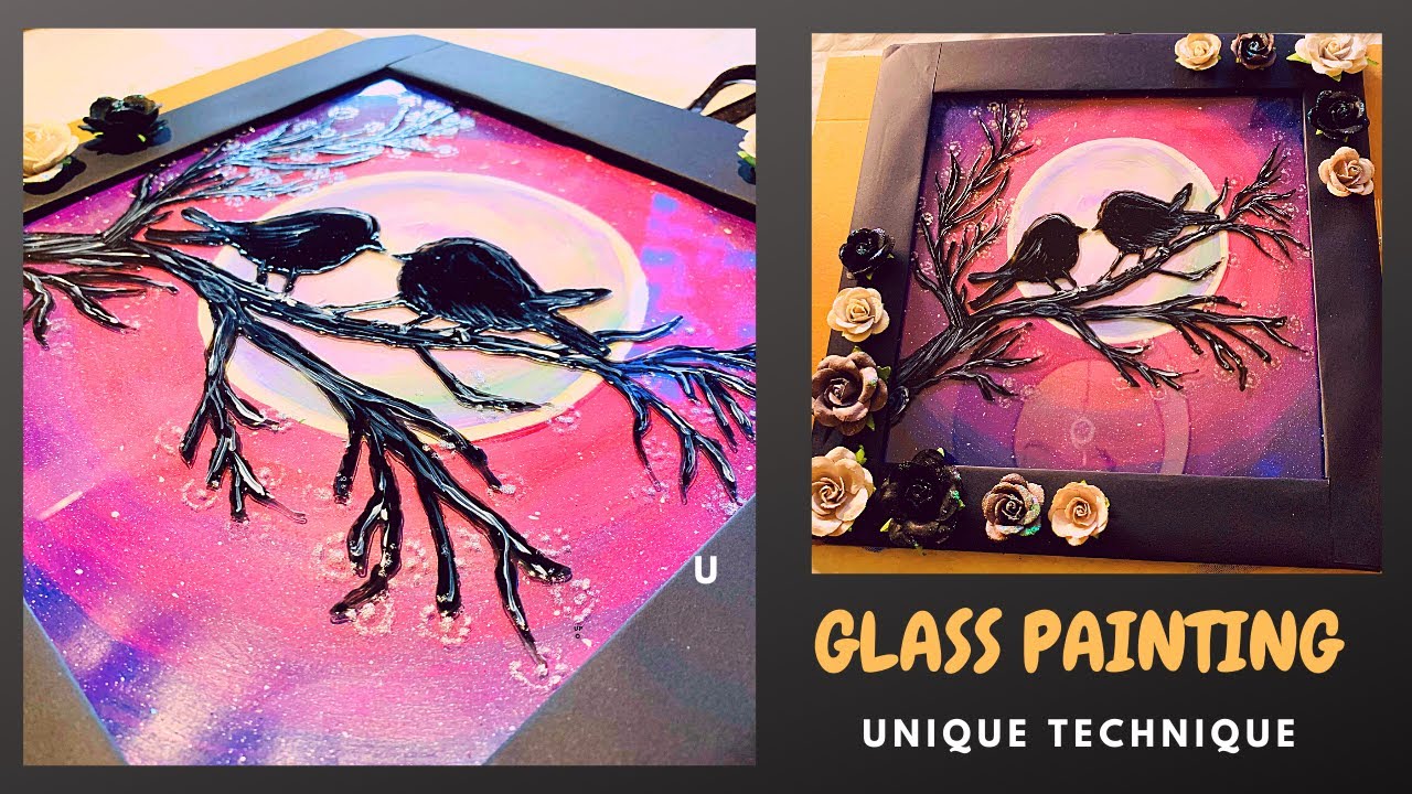 Glass Painting. How to frame Glass Painting. Framing a Glass Painting at home. DIY Glass Painting.