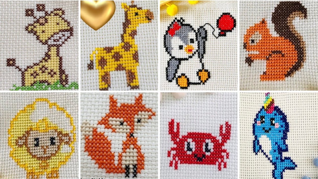 Lindos animales patrones de punto de cruz.  Nuevos patrones de punto de cruz // New cross stitch