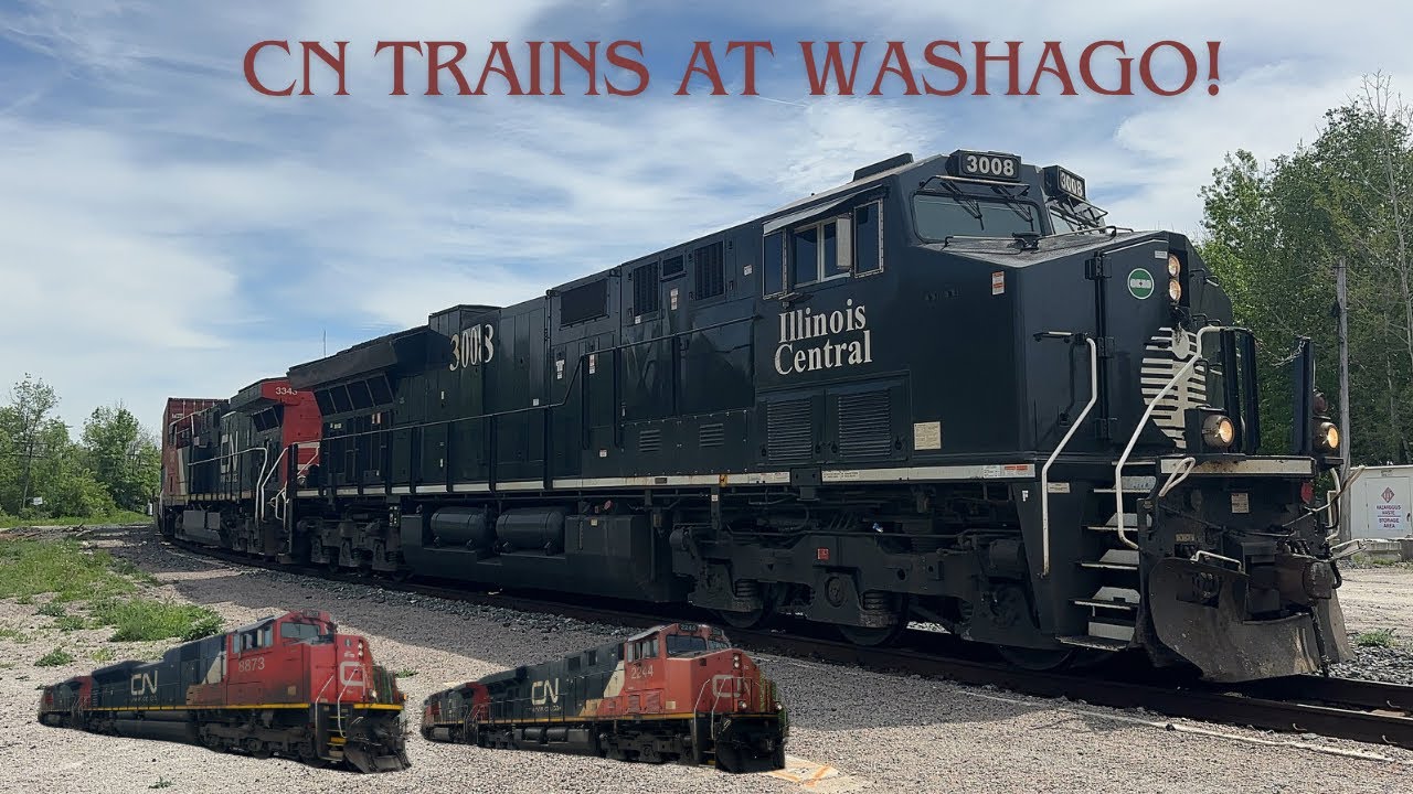 (CN 3008, Awesome Power, And More) Railfanning At The VIA Train Station In Washago