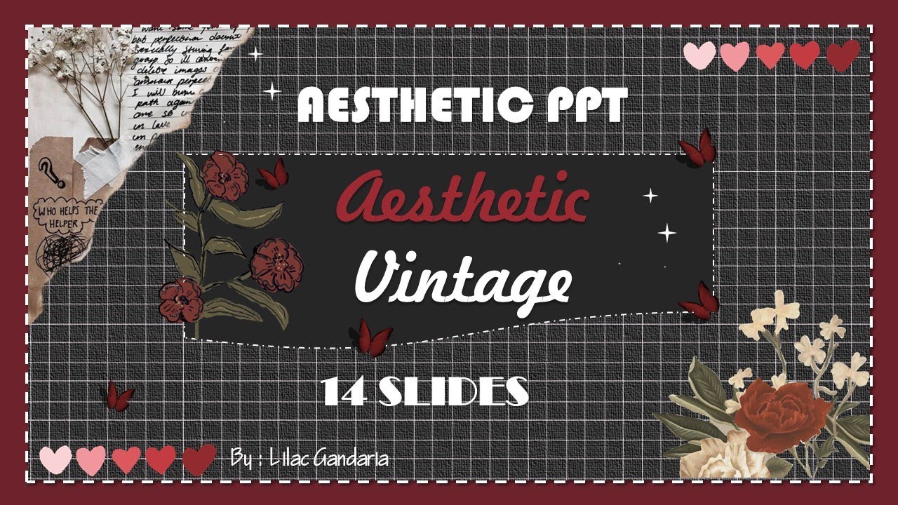 Aesthetic PPT Red Rose Vintage Theme - Tutorial #pptaesthetic #vintage #freeppttemplate #vintageppt