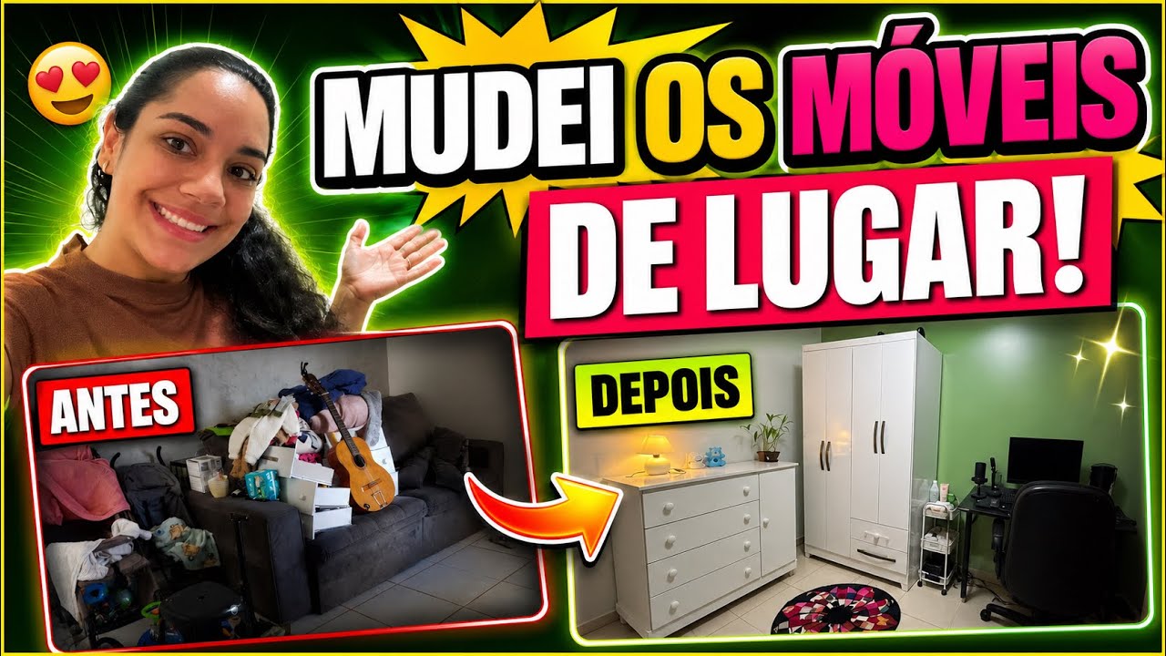 FAXINA PESADA nos quartos + MUDEI TUDO de lugar 😱