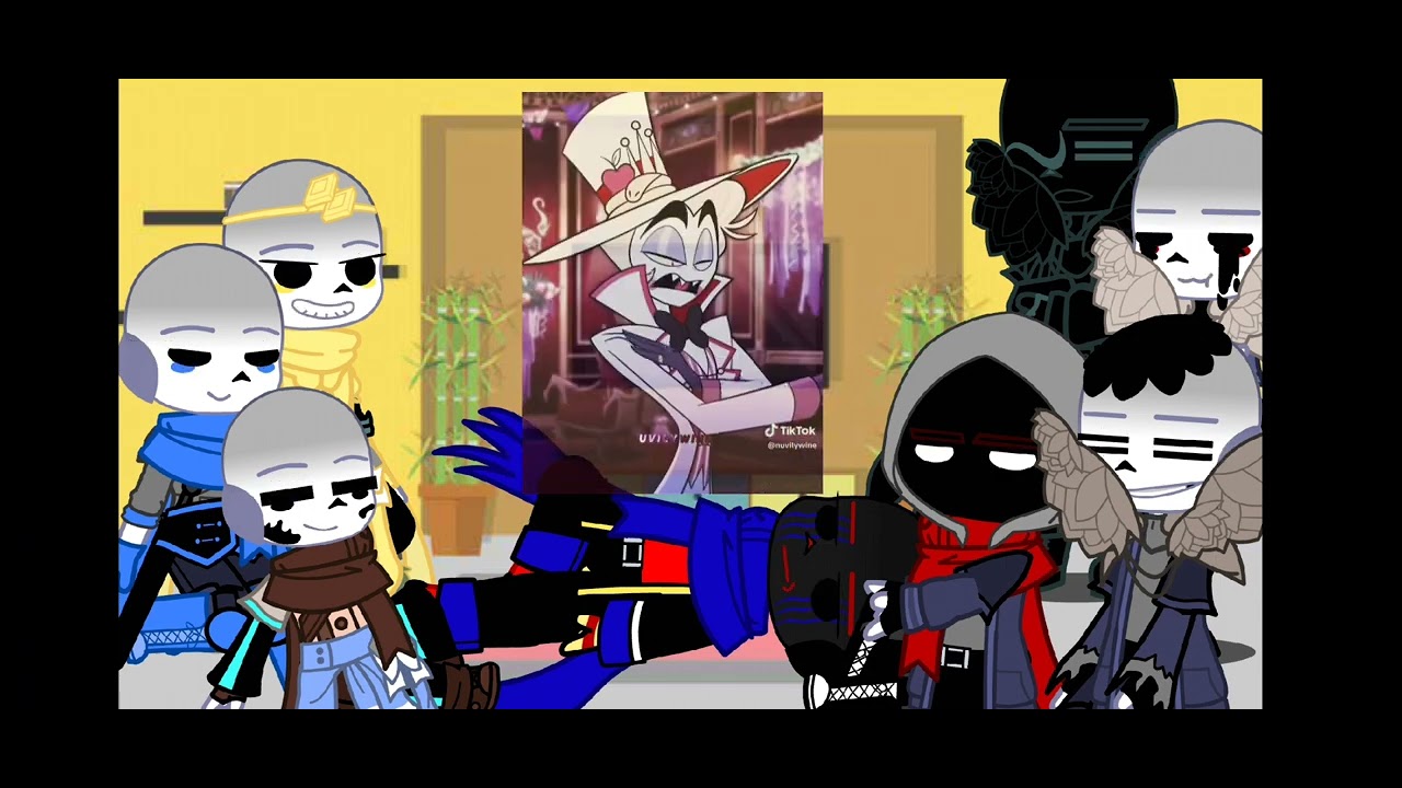 canon sans AUs reacts hazbin hotal (parte 1/2?)