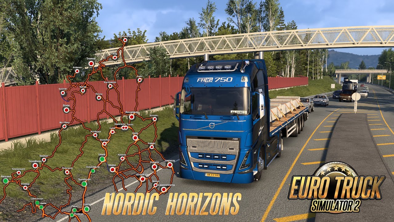 Euro Truck Simulator 2 Nordic Horizons DLC Gameplay City Lillehammer Norway #09