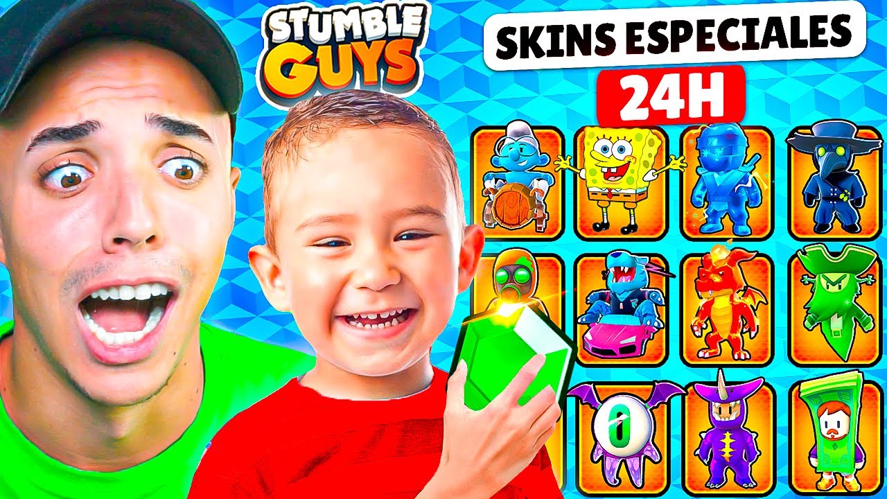 24 HORAS COMPRANDO TODAS las *SKINS ESPECIALES* de STUMBLE GUYS... 😱