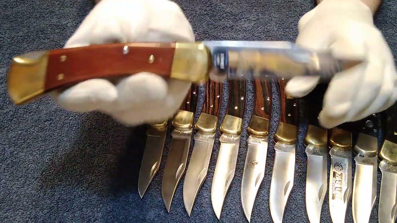 showing off and talking about my collection of Buck 110