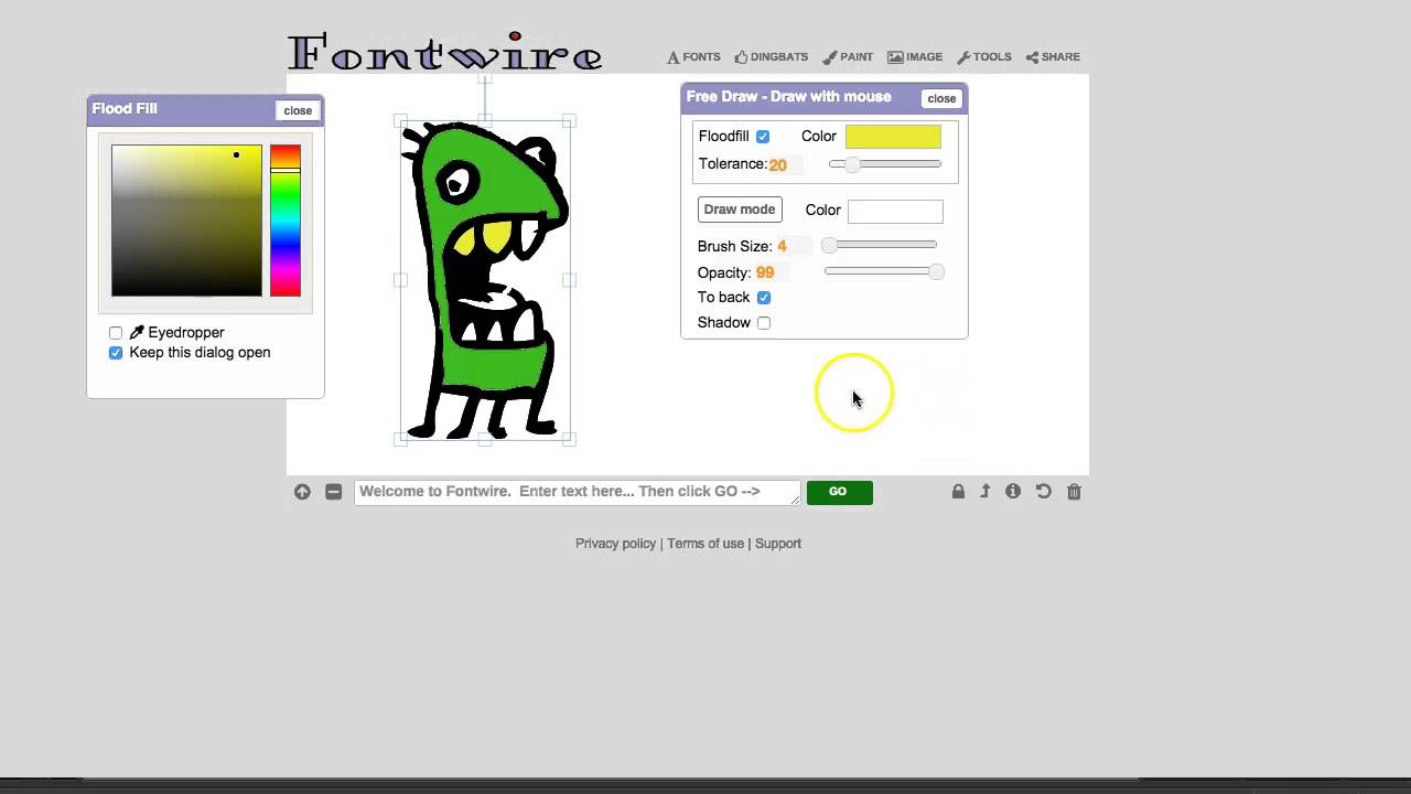 Fontwire.com - Flood-Fill Tool