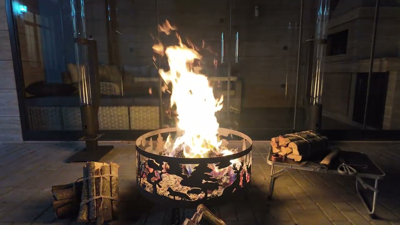 Fireplace Flames Night Mood