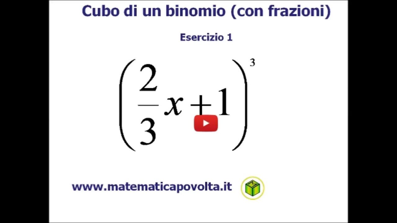 Il Cubo del binomio (con frazioni) - Esercizio 1