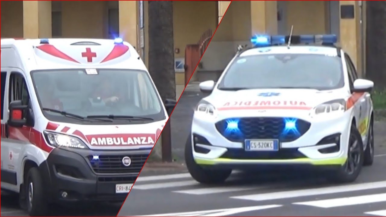 [X2] Ambulanza 1-182 Croce Rossa Italiana - Comitato di Imperia + Automedica ALFA-1 in sirena!