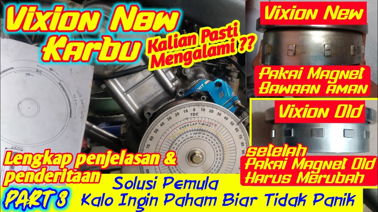 cara merubah injeksi ke karbu bagian magnet vixion part3