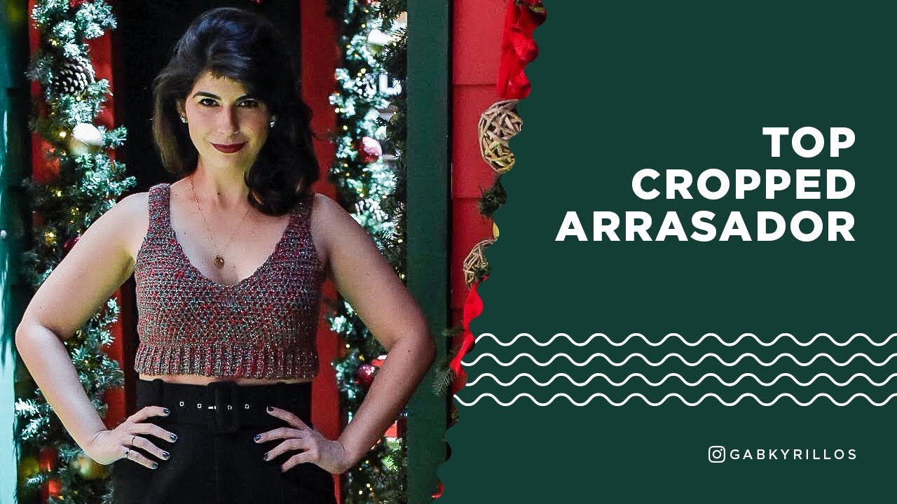 Top Cropped de Crochê para o Natal