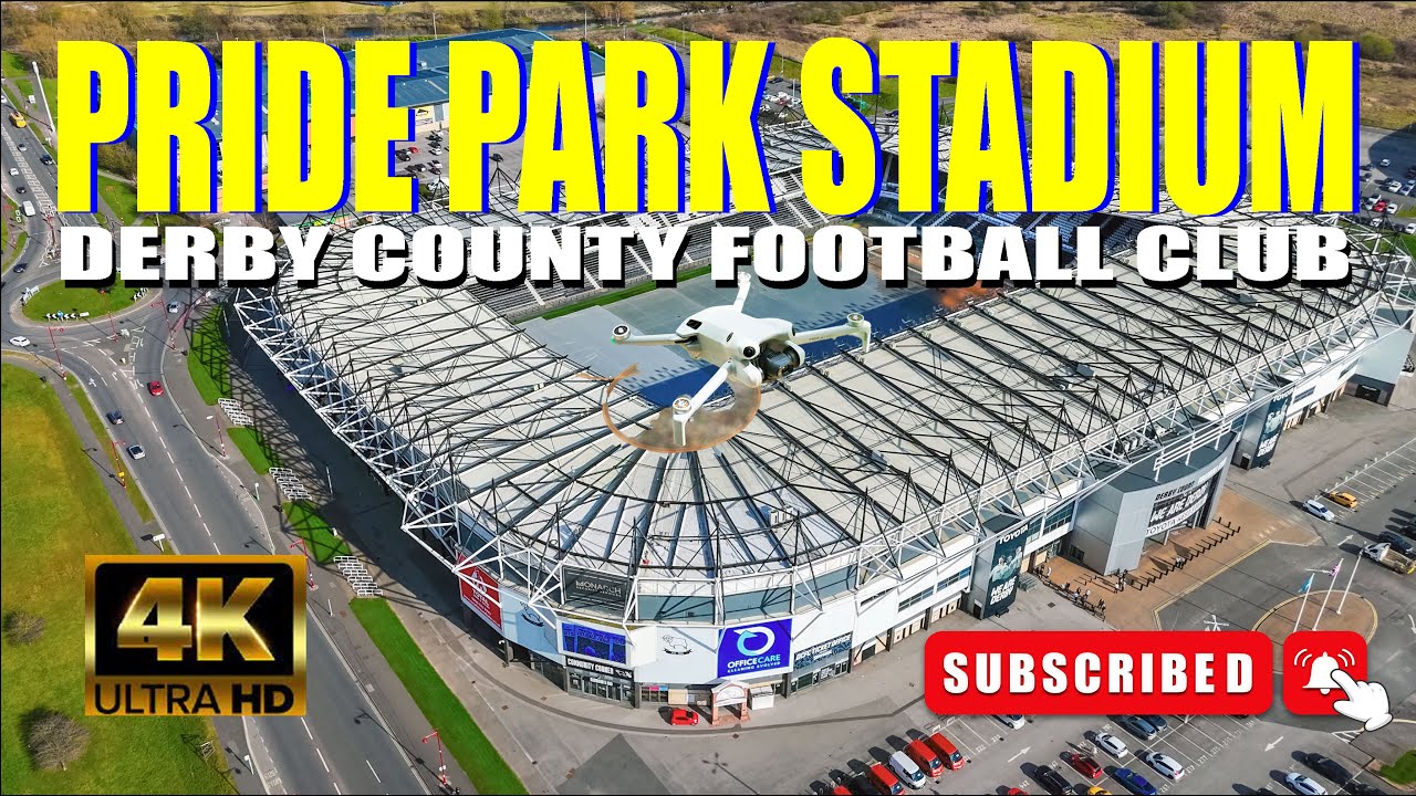 Derby Football Club: A Quick Drone Flight over the Iconic Pride Park Stadium with DJI MINI 4 Pro.