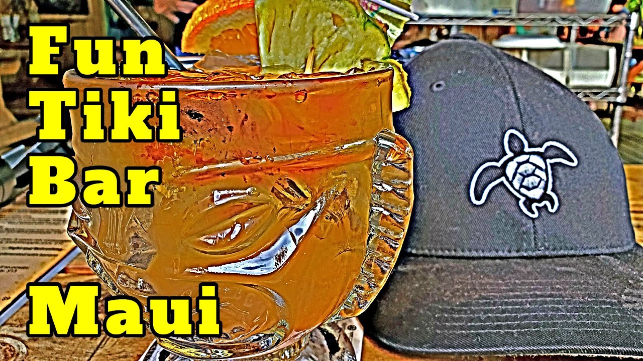 Tiki Lounge Kihei Maui. Fun Tiki Bar Great Mai Tai & Pizza. Live Music