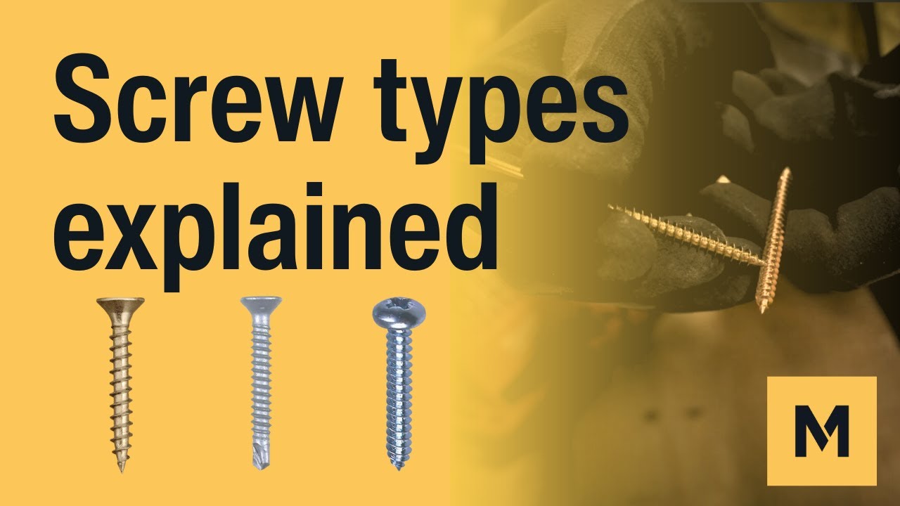 The difference between self tapping, self drilling and CSK screws.