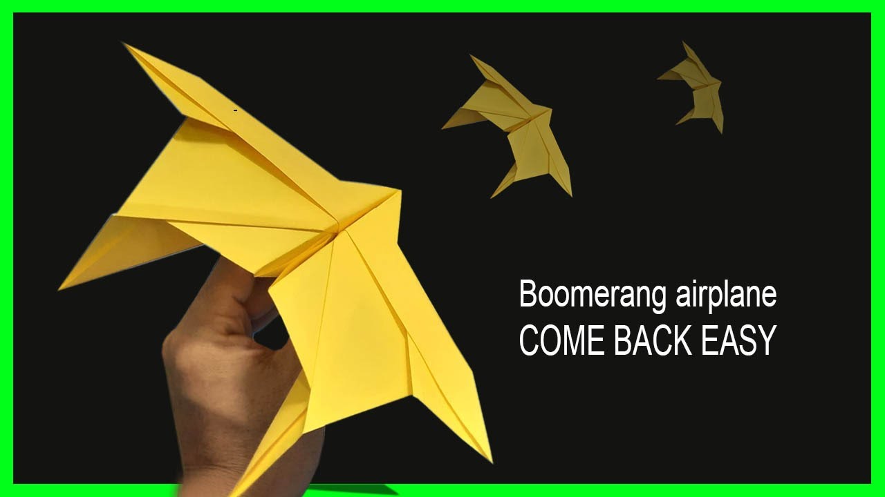 How to make paper boomerang airplane ver 71 | paper plane come back easy