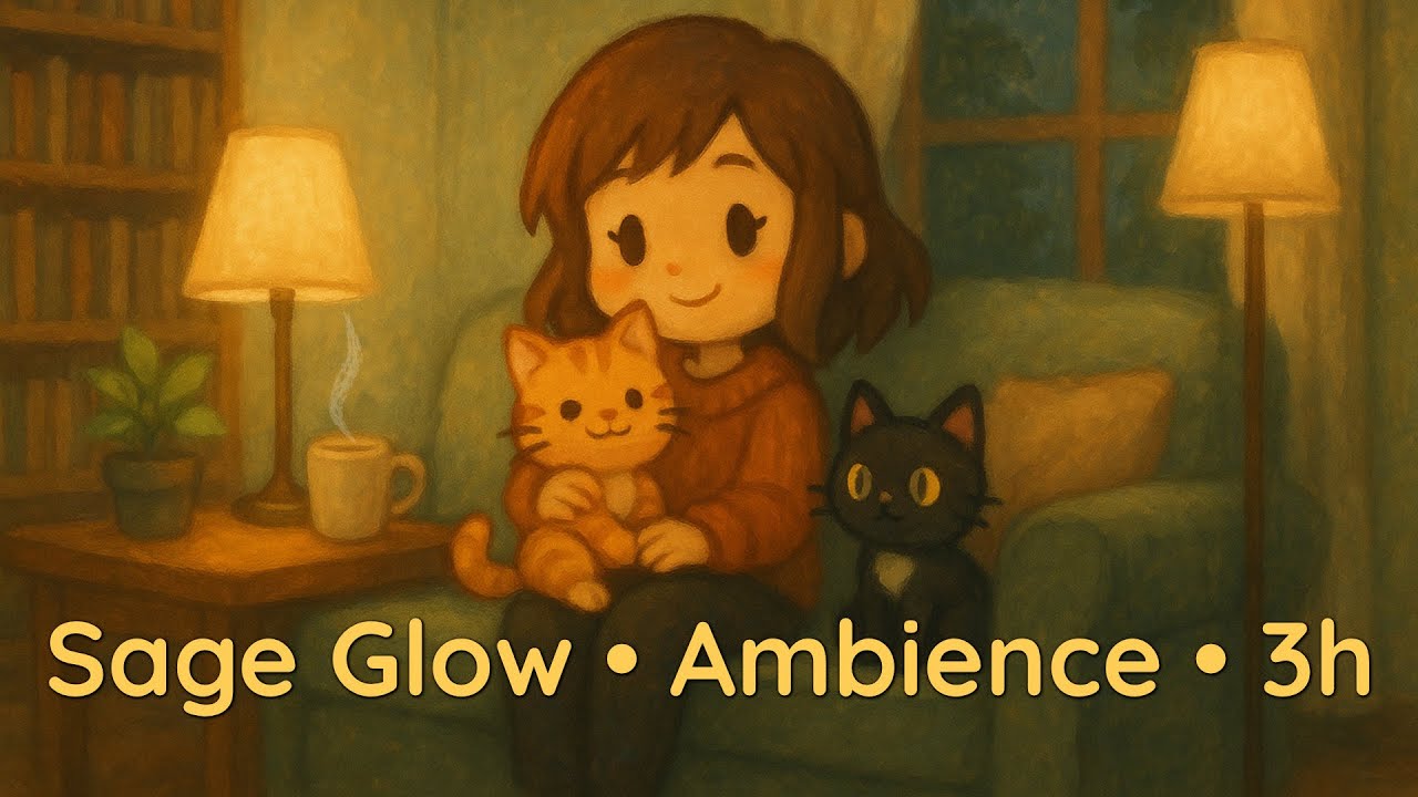 3h Sage Lamp Glow • Cozy Ambience