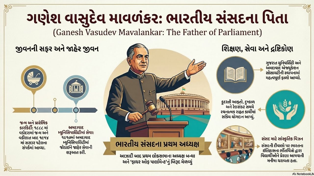 Ganesh vasudev mavalankar -  father of parlament - ગણેશ વાસુદેવ માવળંકર - દિન વિશેષ - વ્યક્તિ પરિચય 