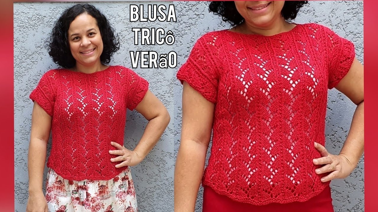Blusa em Tricô Verão Vários Tamanhos passo a passo
