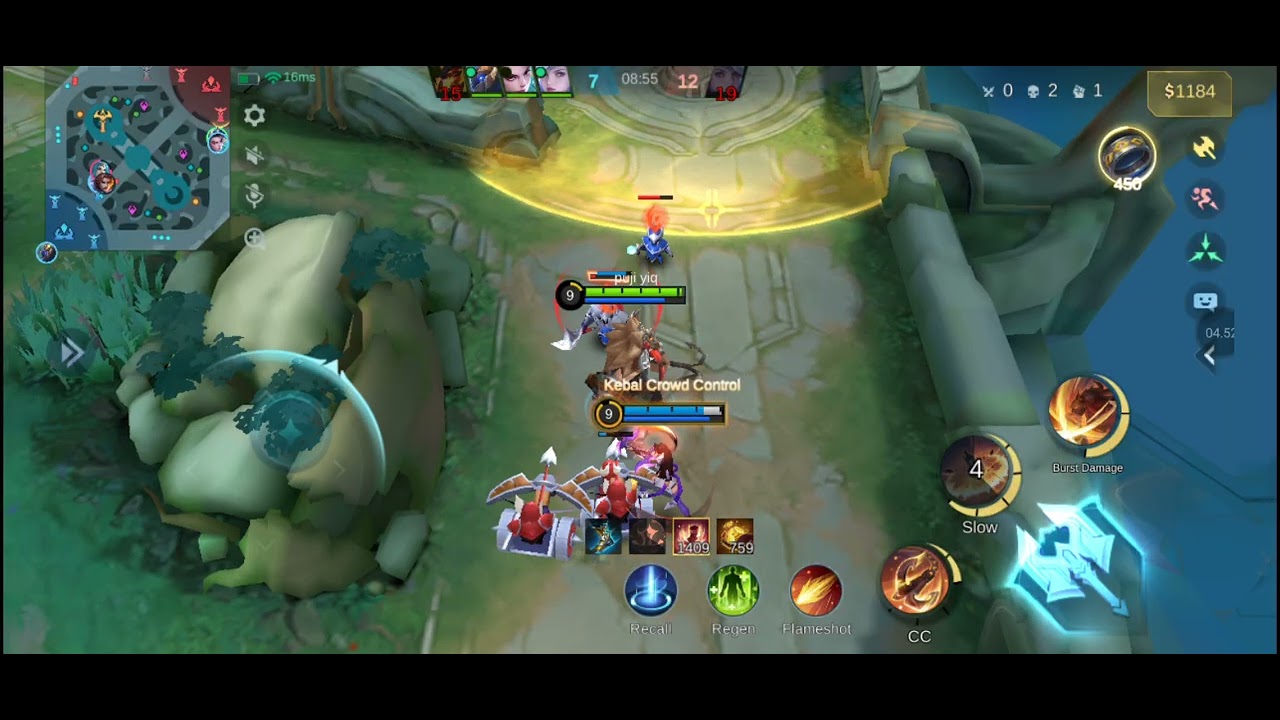 FRANCO,MIYA,GROCK,THAMUZ,HANABI VS COMPUTER KITA MENANG 