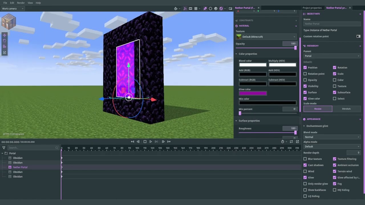 How to make a Nether Portal in Mine imator