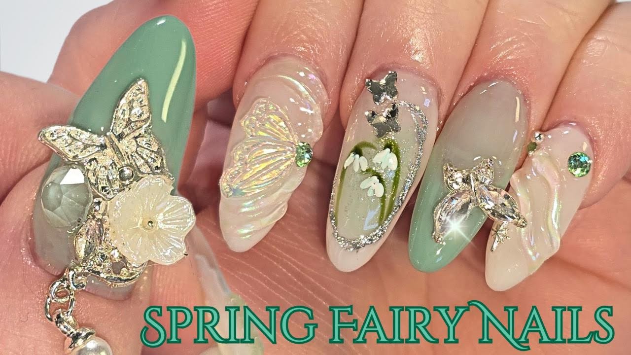 ASMR Easy Fairycore Nail Art for Early Spring using Born Pretty!🌱🌼