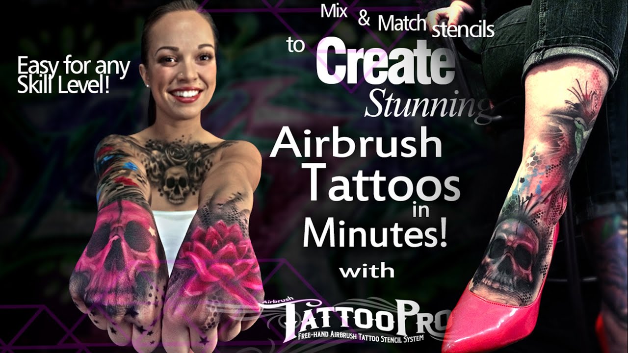 Introducing Tattoo Pro&trade; Stencils for Realistic Airbrush Tattoos!