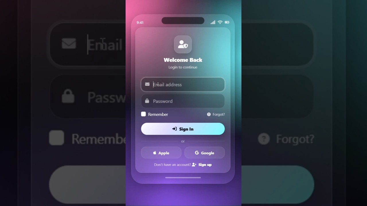 iPhone Style Login UI | Bootstrap 5 + Font Awesome